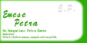 emese petra business card